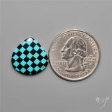 Kingman Turquoise Checker Inlay Black Onyx