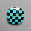 Kingman Turquoise Checker Inlay Black Onyx