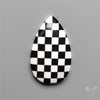 Black Marquina Checkerboard Inlay Cabochon