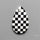 Black Marquina Checkerboard Inlay Cabochon