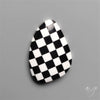 Black Marquina Checkerboard Inlay Cabochon