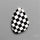 Black Marquina Checkerboard Inlay Cabochon