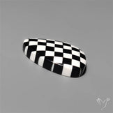 Black Marquina Checkerboard Inlay Cabochon