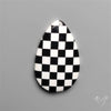Black Marquina Checkerboard Inlay Cabochon