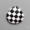 Black Marquina Checkerboard Inlay Cabochon