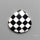 Black Marquina Checkerboard Inlay Cabochon