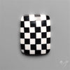 Black Marquina Checkerboard Inlay Cabochon