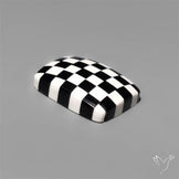 Black Marquina Checkerboard Inlay Cabochon