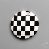 Black Marquina Checkerboard Inlay Cabochon