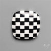 Black Marquina Checkerboard Inlay Cabochon