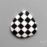 Black Marquina Checkerboard Inlay Cabochon