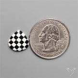 Black Marquina Checkerboard Inlay Cabochon