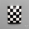 Black Marquina Checkerboard Inlay Cabochon
