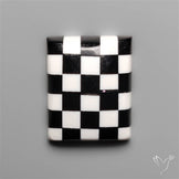 Black Marquina Checkerboard Inlay Cabochon