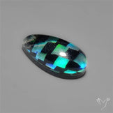 Aurora Opal & Black Onyx In Checkerboard Inlay Doublet