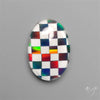 Aurora Opal & White Agate In Checkerboard Inlay Doublet