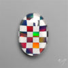 Aurora Opal & White Agate In Checkerboard Inlay Doublet