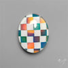 Aurora Opal & White Agate In Checkerboard Inlay Doublet