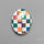 Aurora Opal & White Agate In Checkerboard Inlay Doublet