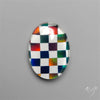 Aurora Opal & White Agate In Checkerboard Inlay Doublet
