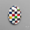 Aurora Opal & White Agate In Checkerboard Inlay Doublet