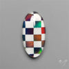 Aurora Opal & White Agate In Checkerboard Inlay Doublet