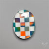Aurora Opal & White Agate In Checkerboard Inlay Doublet