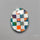 Aurora Opal & White Agate In Checkerboard Inlay Doublet