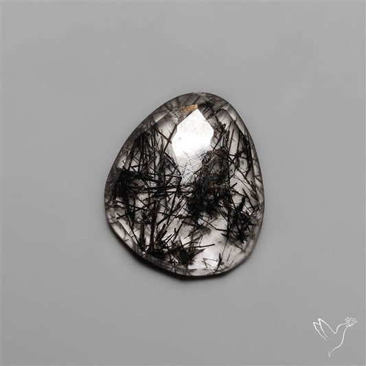 Rose Cut Black Rutile Quartz from Sri Lanka