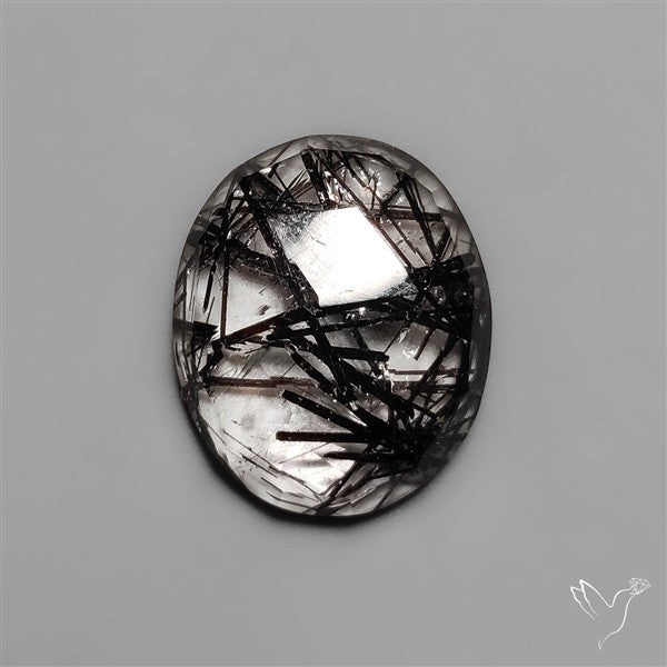 Rose Cut Black Tourmalinated Quartz