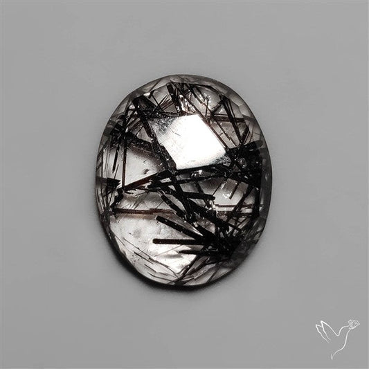 Rose Cut Black Tourmalinated Quartz