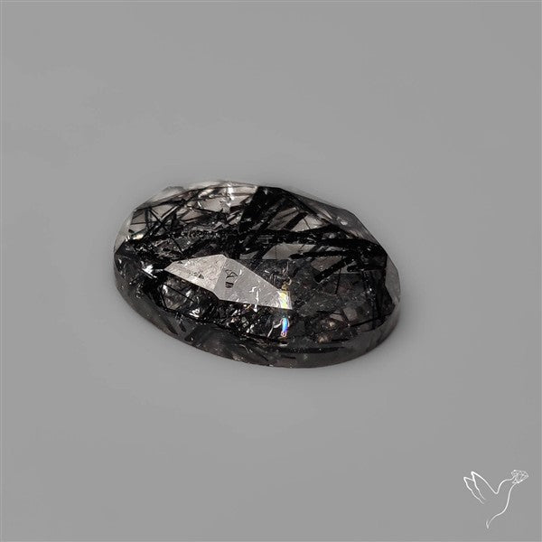 Rose Cut Black Tourmalinated Quartz