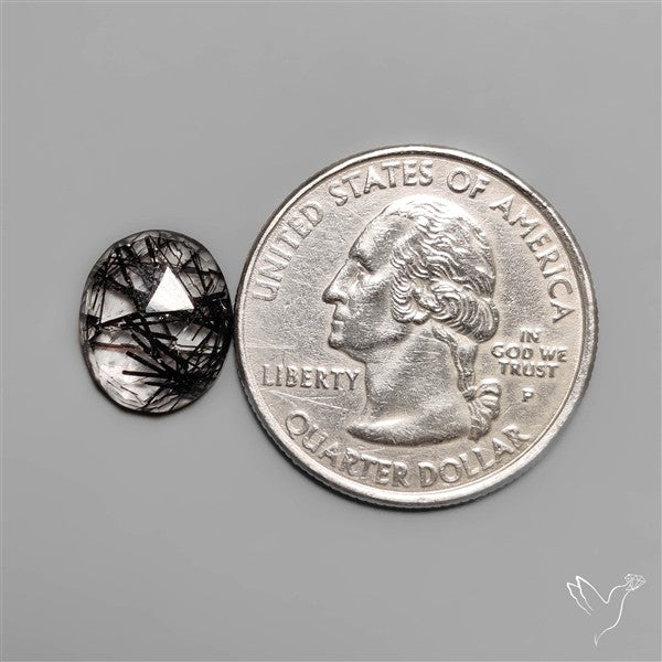 Rose Cut Black Tourmalinated Quartz