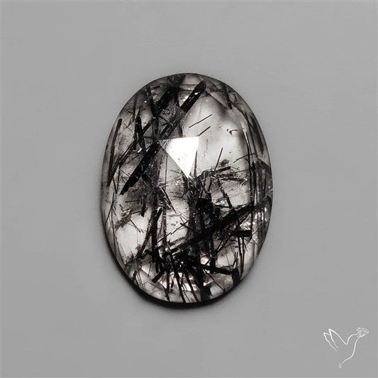 Rose Cut Black Tourmalinated Quartz