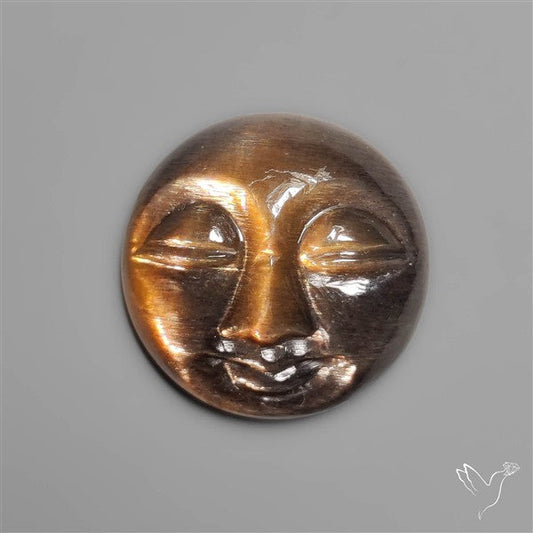 Black Sunstone Moonface Carving
