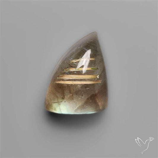 Golden Rutilated Quartz and Labradorite Doublet