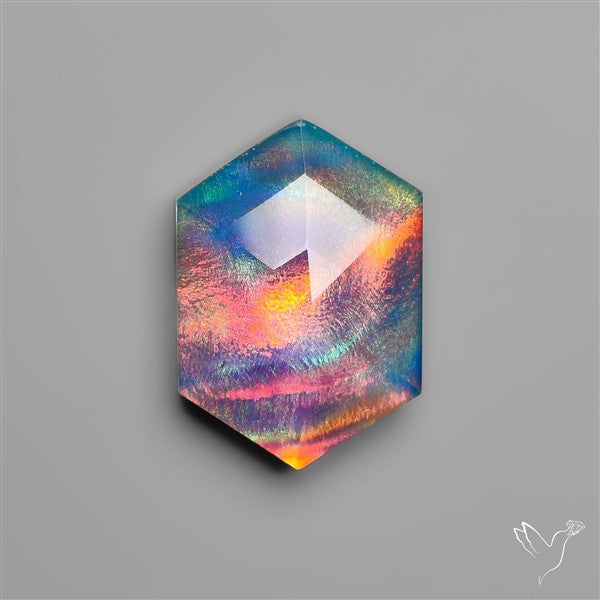 Step Cut Aurora Opal Doublet