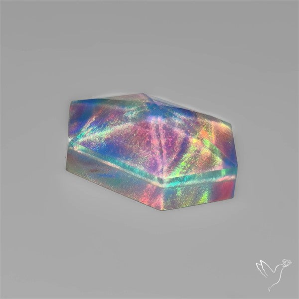 Step Cut Aurora Opal Doublet
