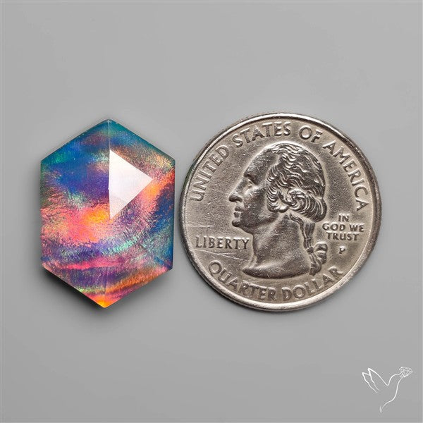 Step Cut Aurora Opal Doublet