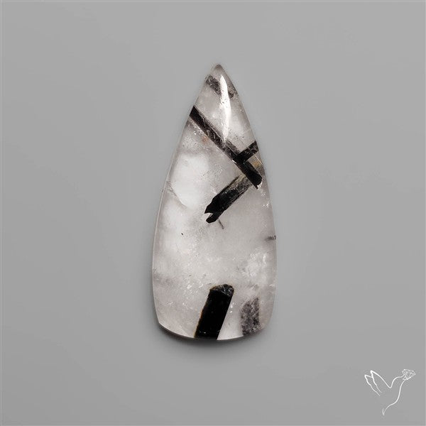 Black Tourmalinated Quartz Cabochon
