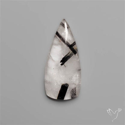 Black Tourmalinated Quartz Cabochon