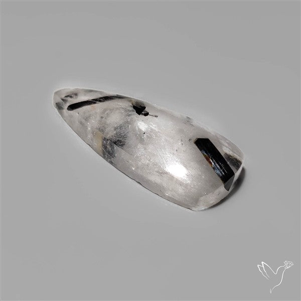 Black Tourmalinated Quartz Cabochon