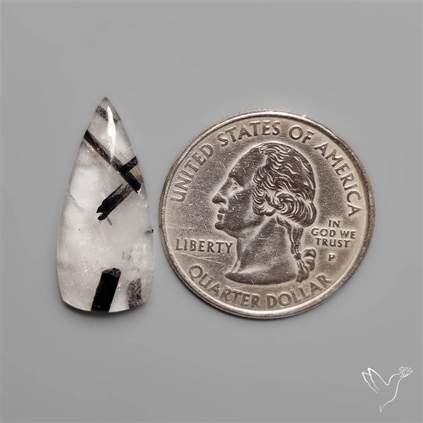 Black Tourmalinated Quartz Cabochon