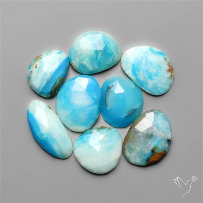 Rose Cut Peruvian Blue Opals Lot
