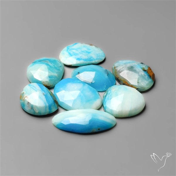 Rose Cut Peruvian Blue Opals Lot