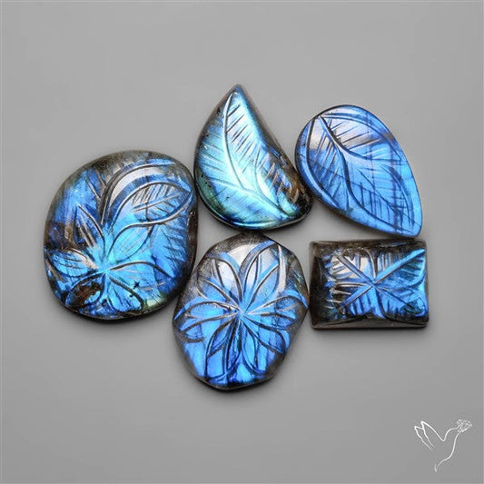 Blue Labradorite Carvings Lot