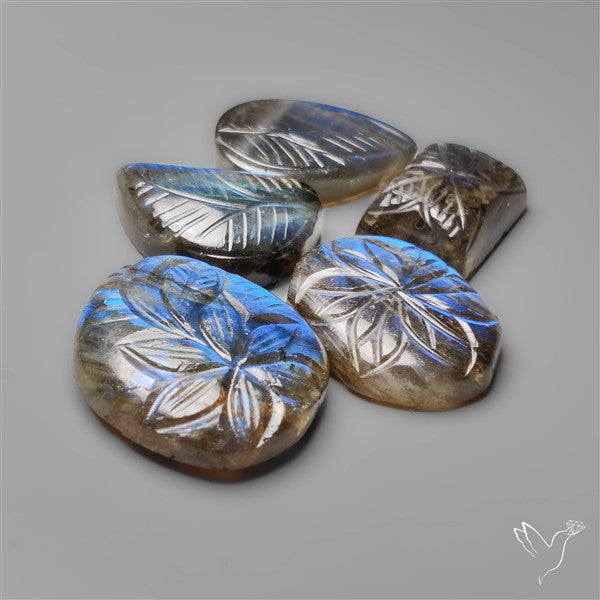 Blue Labradorite Carvings Lot