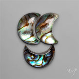 Himalayan Quartz With Abalone Shell Doublet Crescents Lot