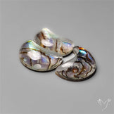 Himalayan Quartz With Abalone Shell Doublet Crescents Lot