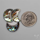 Himalayan Quartz With Abalone Shell Doublet Crescents Lot